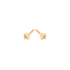 Simply Whispers April Birthstone 14k Gold Plated Stud Earrings Discount