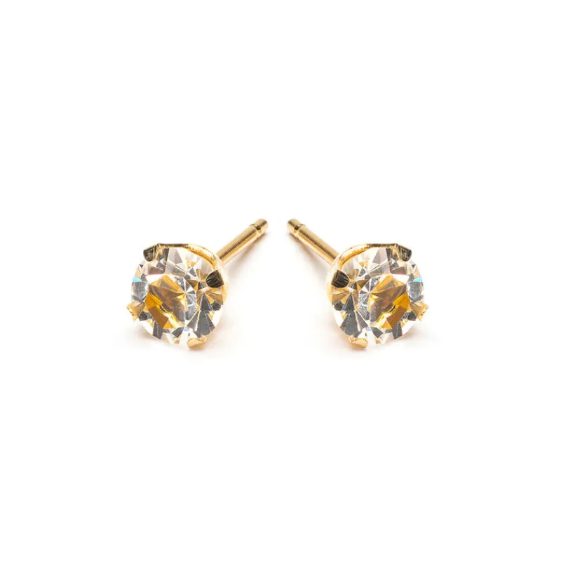 Simply Whispers April Birthstone 5mm Earrings Fashion