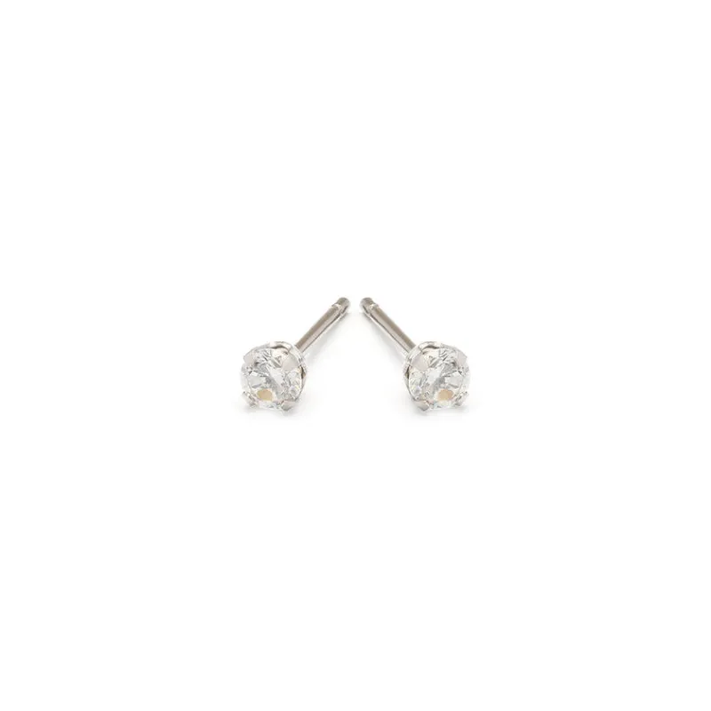 Simply Whispers April Birthstone Stainless Steel Stud Earrings New