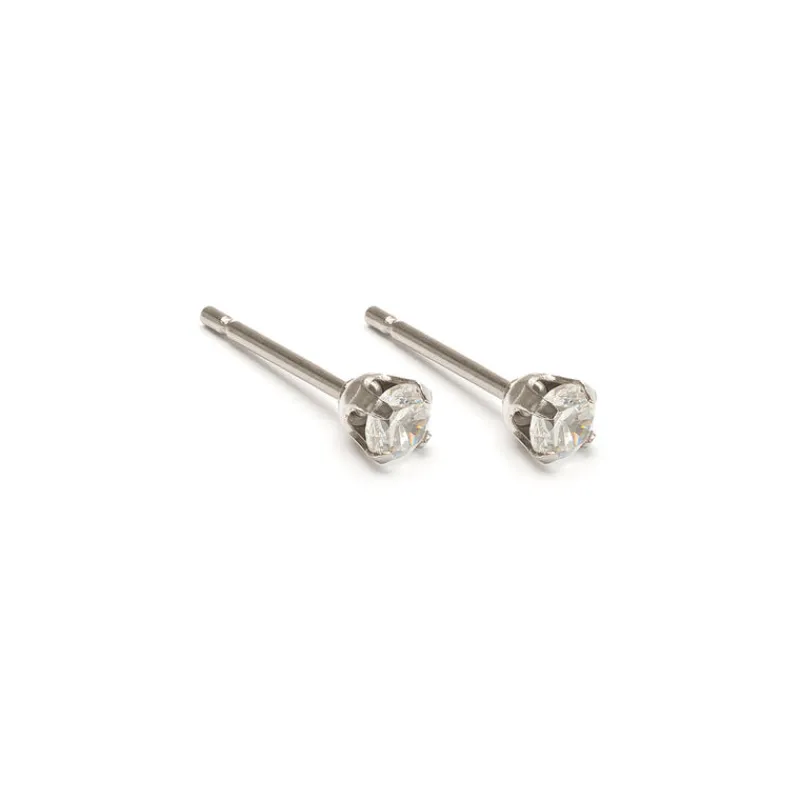 Simply Whispers April Birthstone Stainless Steel Stud Earrings New