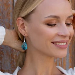 Simply Whispers Aqua Teardrop French Hook Earrings Discount