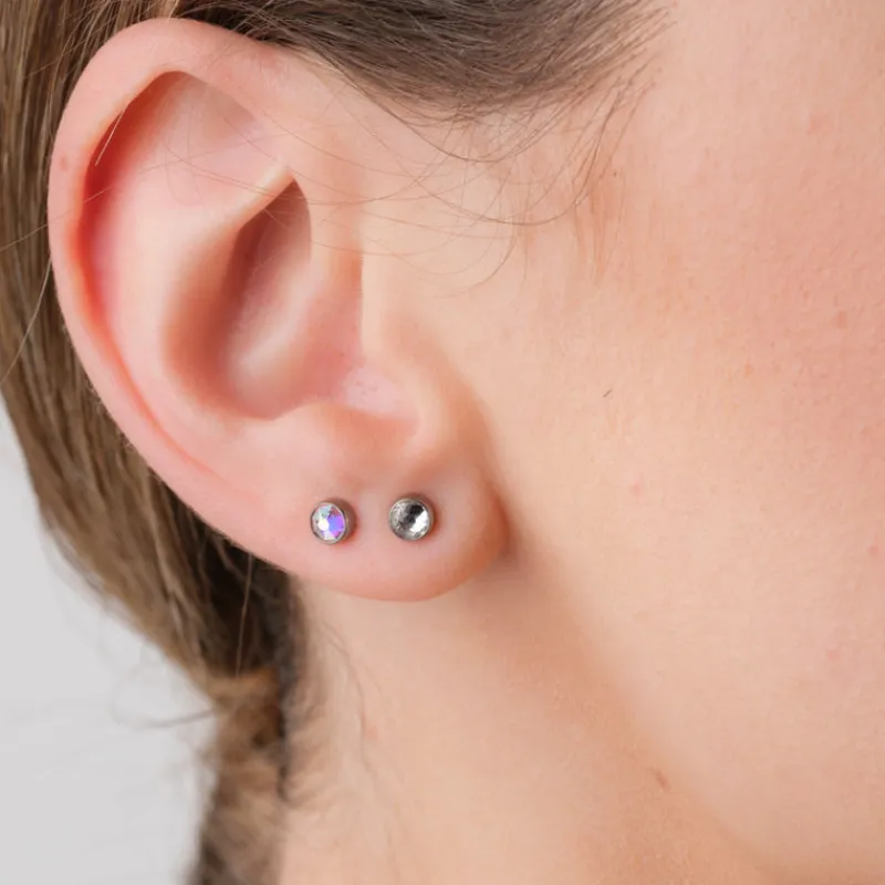 Simply Whispers Aurora Borealis Titanium Stud Earrings Fashion