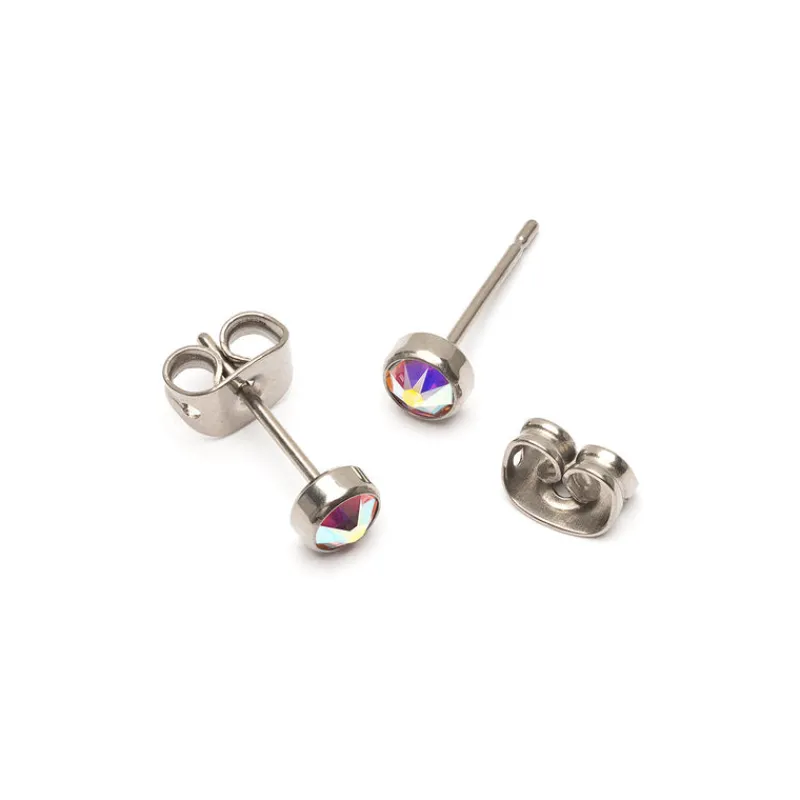 Simply Whispers Aurora Borealis Titanium Stud Earrings Fashion