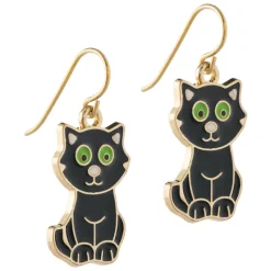 Simply Whispers Black Cat Niobium French Hook Earrings Online