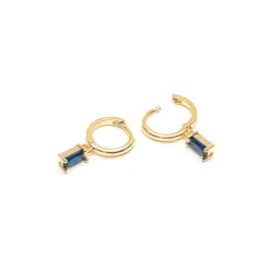 Simply Whispers Blue Crystal Drop Huggie Hoops Outlet