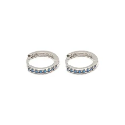 Simply Whispers Blue Crystal Huggie Hoops Discount
