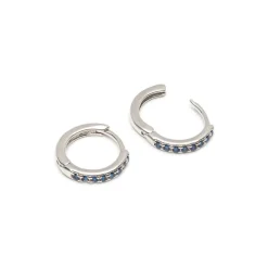 Simply Whispers Blue Crystal Huggie Hoops Discount