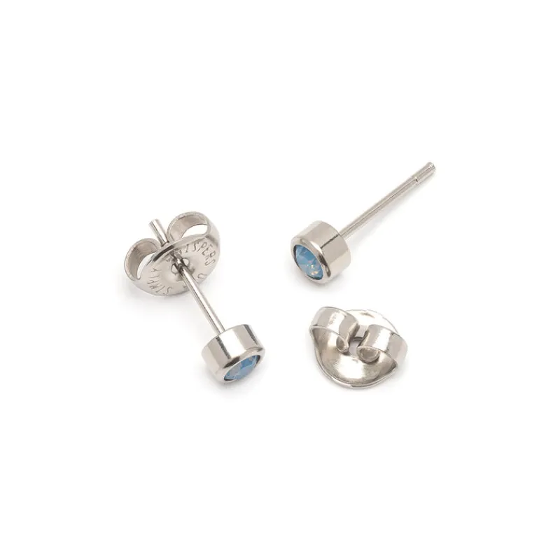 Simply Whispers Blue Crystal Mini Stud Earrings Discount