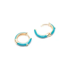 Simply Whispers Blue Enamel Huggie Hoops Sale