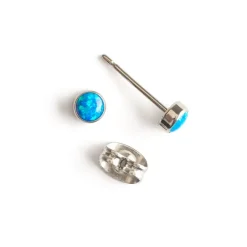 Simply Whispers Blue Opal Titanium Stud Earrings Clearance
