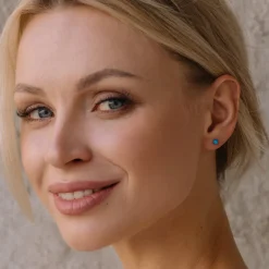 Simply Whispers Blue Opal Titanium Stud Earrings Clearance