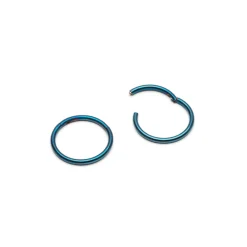 Simply Whispers Blue Titanium Huggie Earrings New
