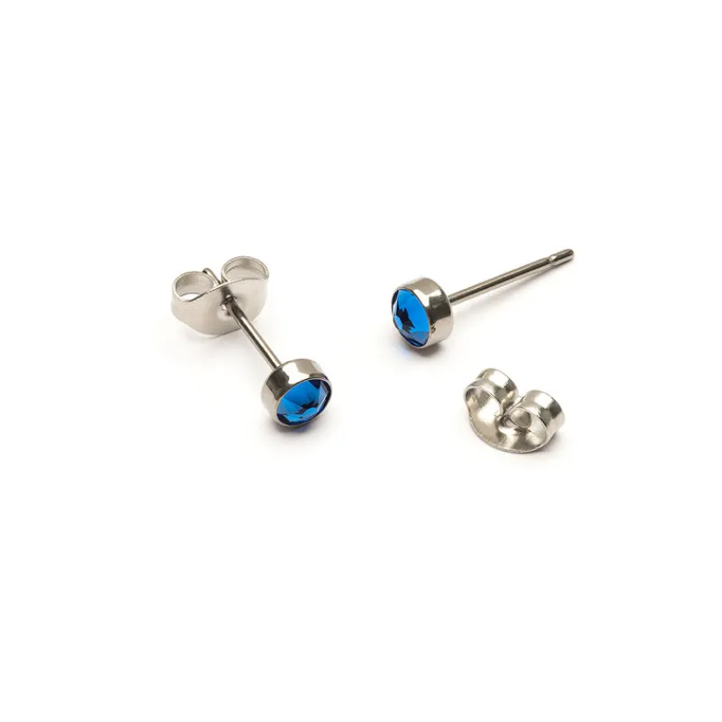 Simply Whispers Blue Titanium Stud Earrings Discount