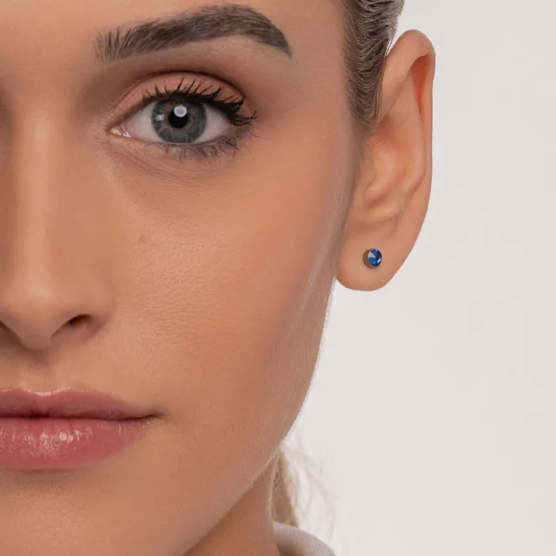 Simply Whispers Blue Titanium Stud Earrings Discount