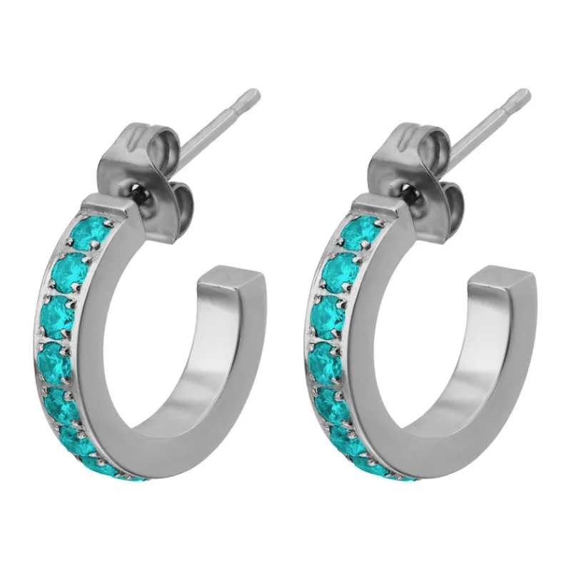 Simply Whispers Blue Zirconia Titanium Posted Hoop Earrings Best