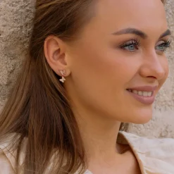 Simply Whispers Butterfly Pave Stud Earrings Hot