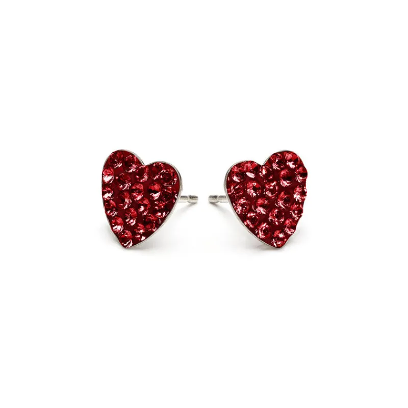 Simply Whispers Cherry Pave Heart Stud Earrings Outlet