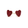 Simply Whispers Cherry Pave Heart Stud Earrings Gold Plated Discount