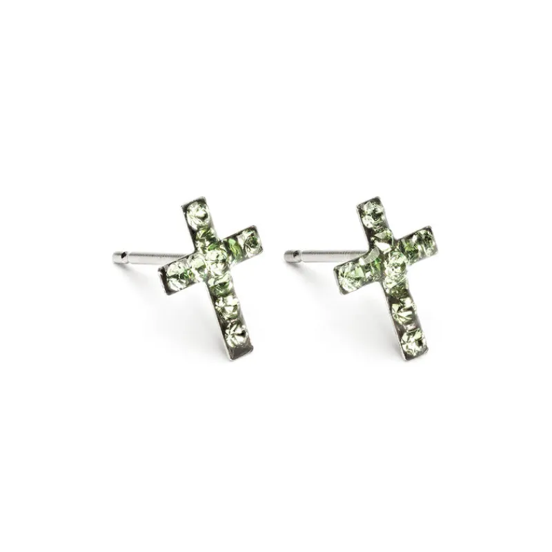 Simply Whispers Cross August Birthstone Earrings Sale