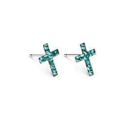 Simply Whispers Cross December Birthstone Earrings Discount