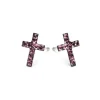 Simply Whispers Cross February Birthstone Earrings Fashion
