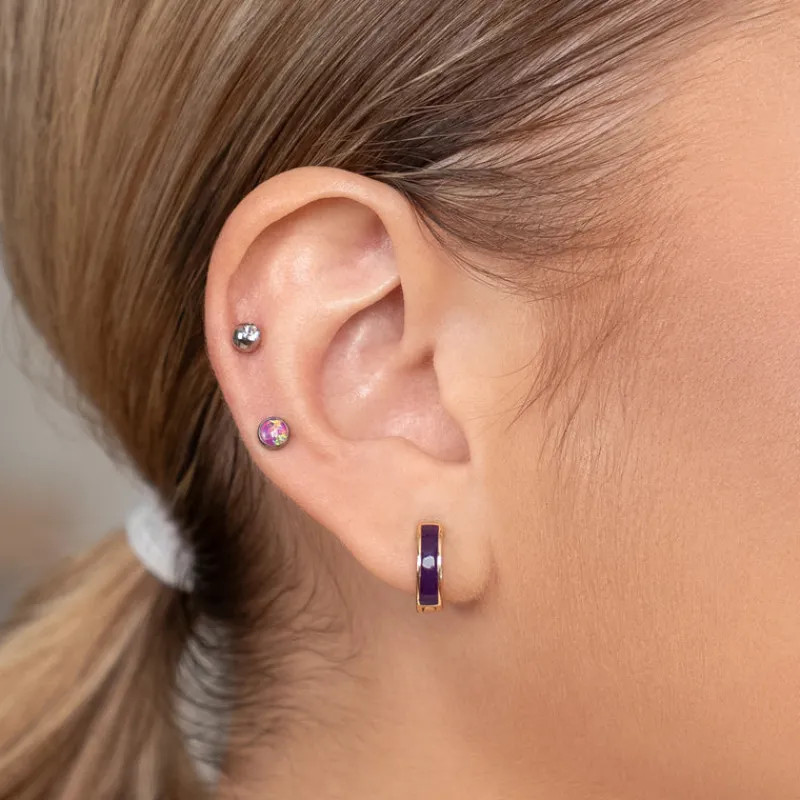 Simply Whispers Crystal Ball Helix Single Earring New