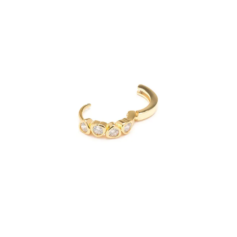 Simply Whispers Crystal Bezel Huggie Hoop Discount