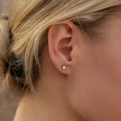 Simply Whispers Crystal Bezel Titanium Stud Earrings Online