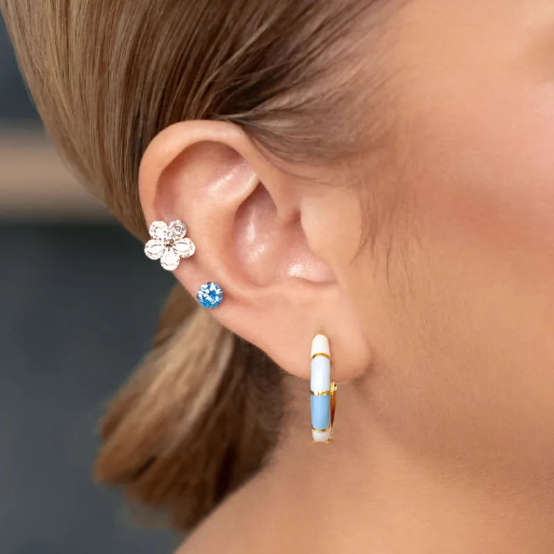 Simply Whispers Crystal Flower Helix Single Earring Best