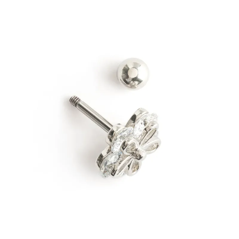 Simply Whispers Crystal Flower Helix Single Earring Best