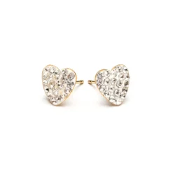 Simply Whispers Crystal Pave Heart Earrings Gold Plated Best