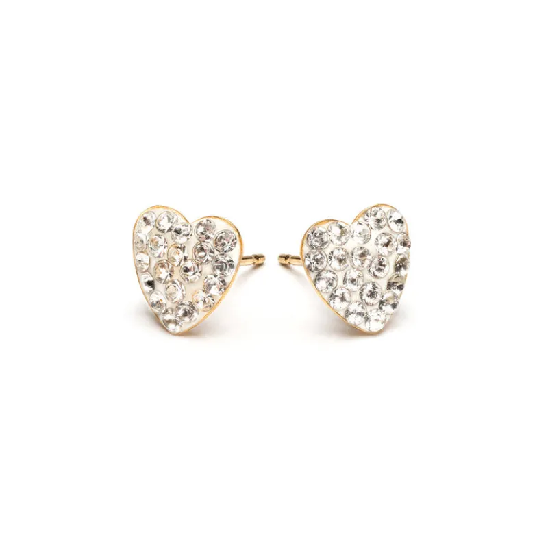Simply Whispers Crystal Pave Heart Earrings Gold Plated Best