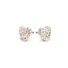 Simply Whispers Crystal Pave Heart Stud Earrings Stainless Steel Fashion