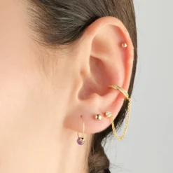 Simply Whispers Crystal Stud & Huggie Hoop Chain Earring Outlet