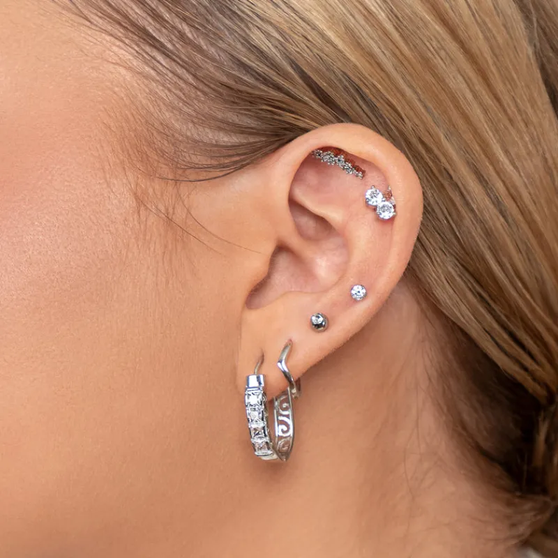 Simply Whispers Curve Crystal Stars Helix Single Earring Best