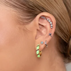 Simply Whispers Curve Opal Helix Single Earring Fashion
