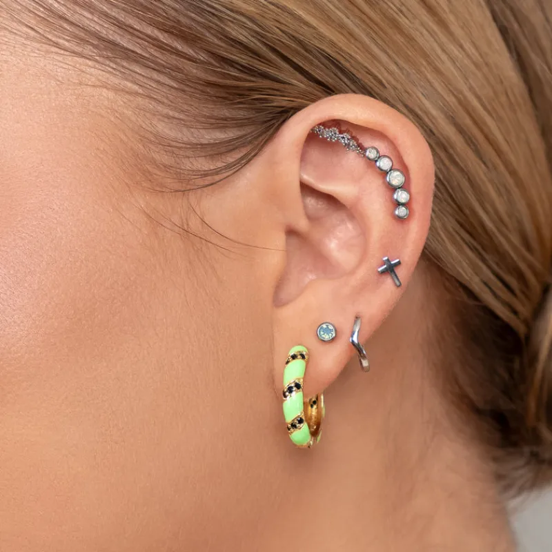 Simply Whispers Curve Opal Helix Single Earring Fashion
