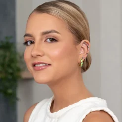 Simply Whispers Curve Opal Helix Single Earring Fashion