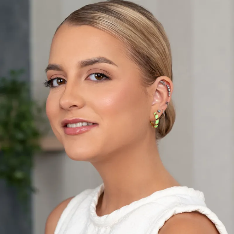 Simply Whispers Curve Opal Helix Single Earring Fashion