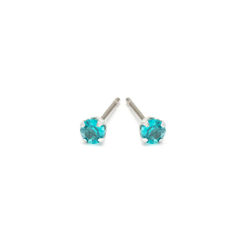 Simply Whispers December Birthstone Stainless Steel Stud Earrings Hot
