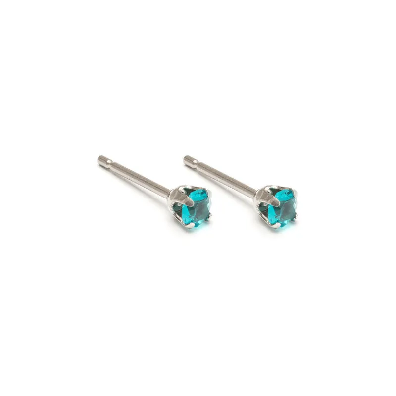 Simply Whispers December Birthstone Stainless Steel Stud Earrings Hot