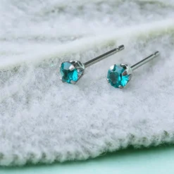 Simply Whispers December Birthstone Stainless Steel Stud Earrings Hot
