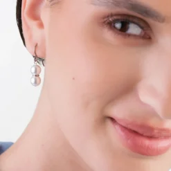 Simply Whispers Double Pearl Niobium French Hook Earrings Fashion