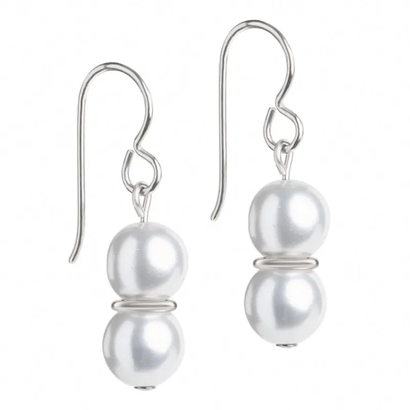 Simply Whispers Double Pearl Titanium French Hook Earrings Sale