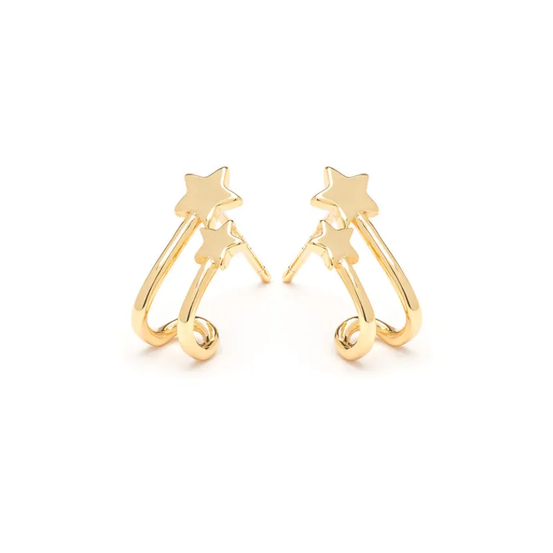 Simply Whispers Double Star Huggie Hoops Online