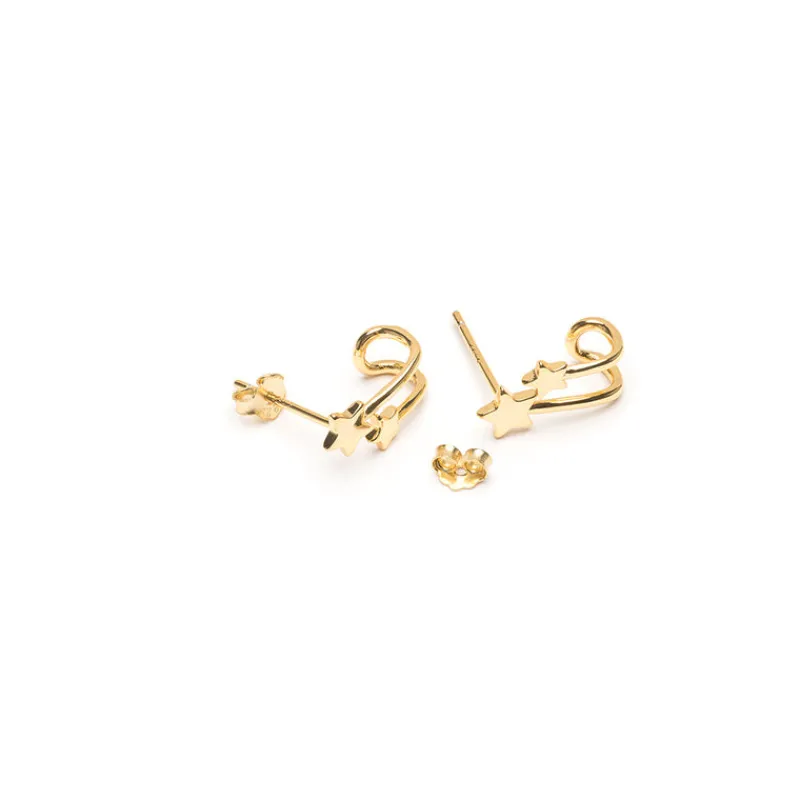 Simply Whispers Double Star Huggie Hoops Online