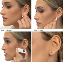 Simply Whispers Ear Piercing 3 mm Ball 14K Yellow Gold Self Piercer Fashion