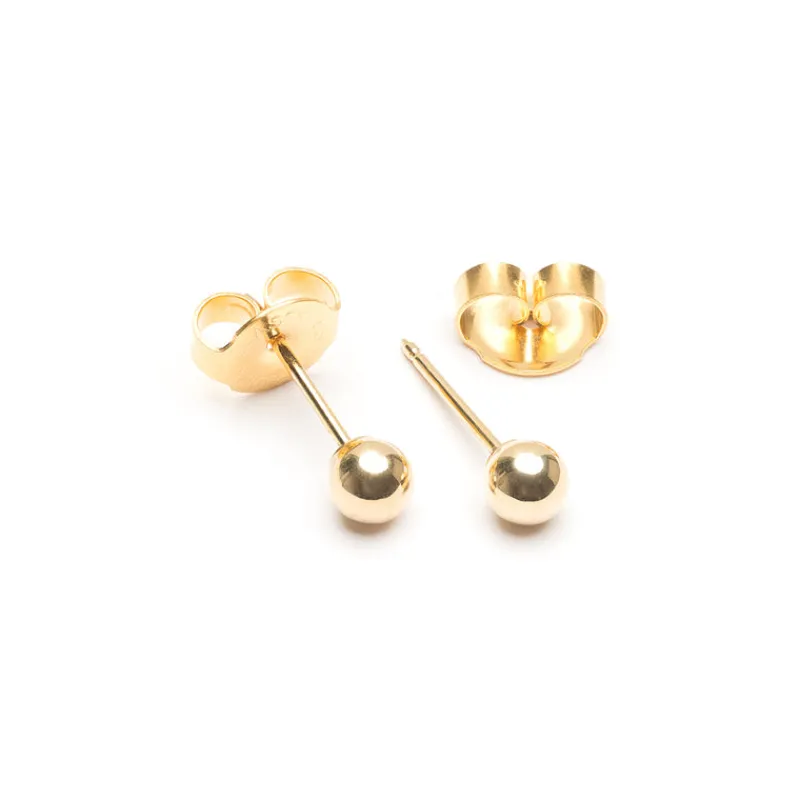 Simply Whispers Ear Piercing 4 mm Ball 14K Yellow Gold Self Piercer Hot