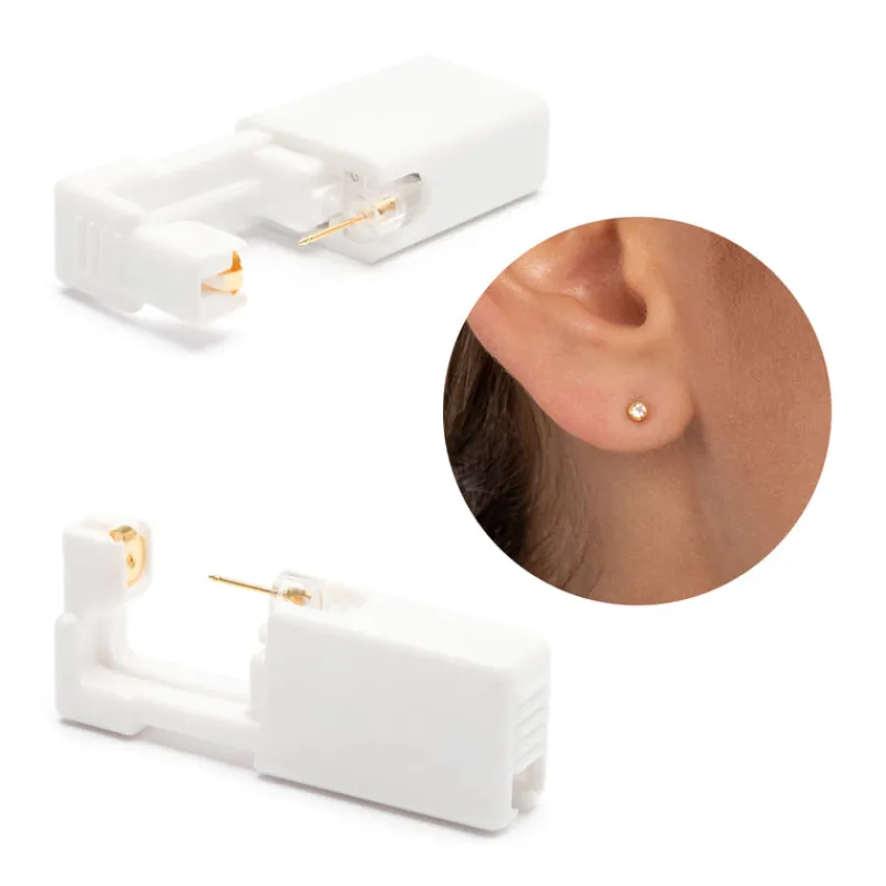 Simply Whispers Ear Piercing 2 mm Bazel Crystal Gold Plated Self Piercer Online