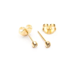 Simply Whispers Ear Piercing 2 mm Bazel Crystal Gold Plated Self Piercer Online